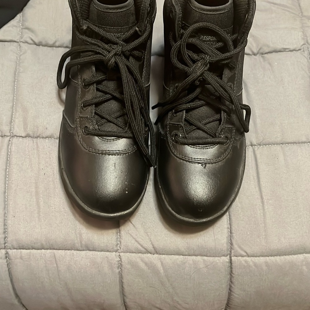 Black Leather Formal Boots with Laces